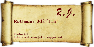 Rothman Júlia névjegykártya
